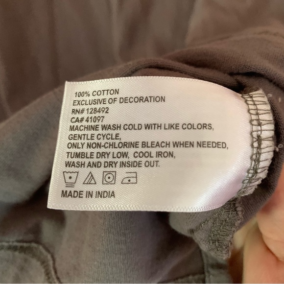 Distressed Men's Work Shirt Gray 100% Cotton Short Sleeve T-Shirt - Picture 8 of 9